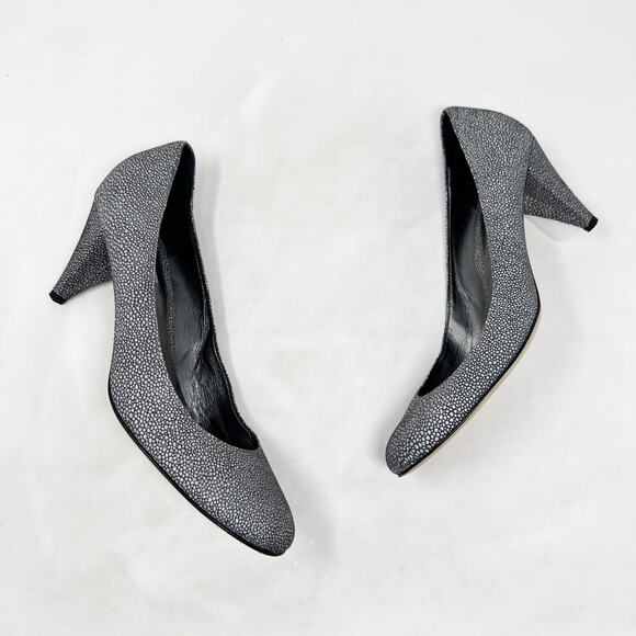 [Jigsaw] London Gray Spotted Print Round Toe Cone Shaped Heels Size 40 US 10 - Picture 2 of 10